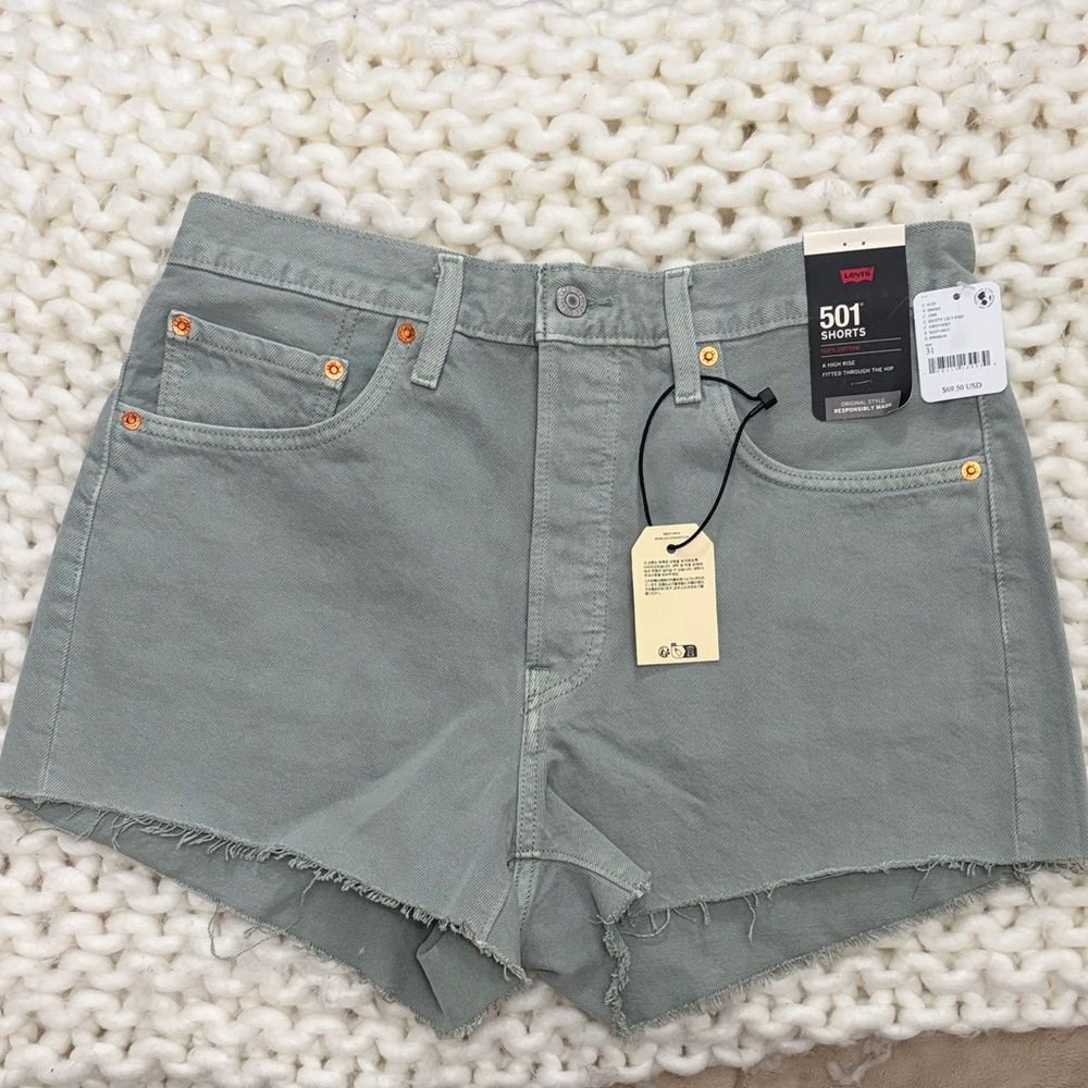 Levi's Women's 501 Green Jean Shorts